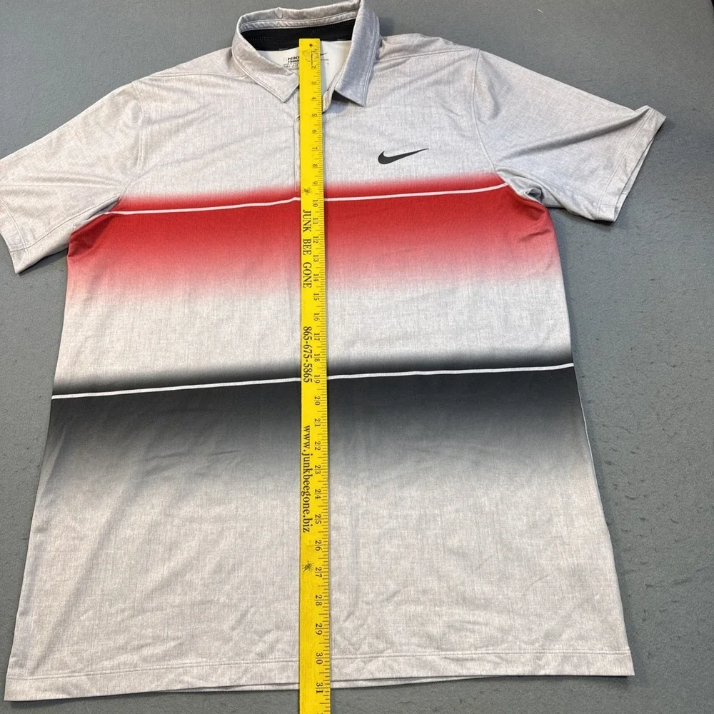 Nike GOLF SHIRT Dri-FIT Men's LARGE STANDARD FIT  PERFORMANCE Red Black  PRINT